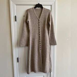 Commense Beige Long Sleeve Knit Dress